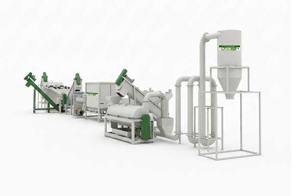 Automatic plastic scrap washing line